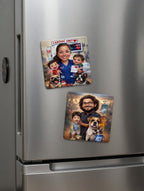 Custom Cartoon Photo Magnets – Personalized Family, Pet & Work Magnets